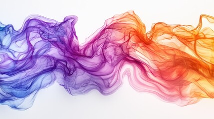 Abstract Flowing Colors on White Background (2)