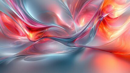 Naklejka premium Abstract Fluid Forms in Vibrant Colors
