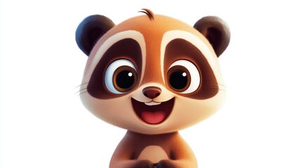 Obraz premium A Smiling Cartoon Character Depicted Against A White Backdrop