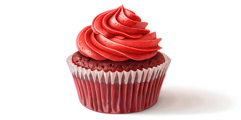 Red Velvet Cupcake with Vibrant Red Frosting