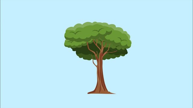 Animated video Tree and flowers concept. Full length animation illustration. High quality 4k footage.	