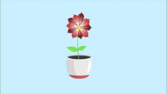 Animated video Tree and flowers concept. Full length animation illustration. High quality 4k footage.	