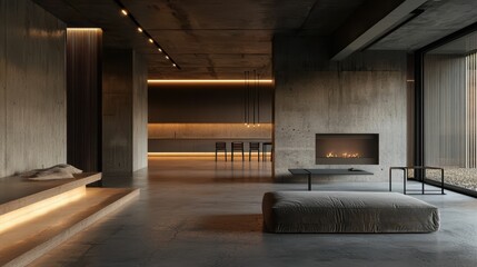 Minimalist Industrial Design of Stylish Warehouse Interior Space