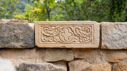 Legacy Carved in Stone: A Name etched on Ancient Wall, Symbolizing Timeless Remembrance