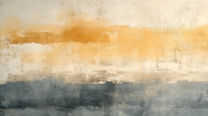 Obraz premium Abstract horizontal painted image exhibiting a warm and cool color palette