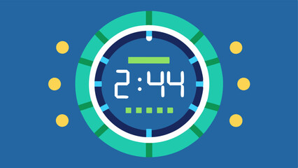 Realtime Monitoring A clock face with a digital display showing continuous monitoring of transactions representing AIs 247 vigilance against fraud.