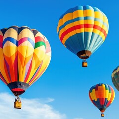 Fototapeta premium A colorful hot air balloon festival, symbolizing adventure and community