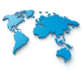 Fototapeta premium a simple vector-based blue map of the world with australia in focus on a w