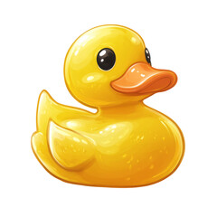 ellow Rubber Duck On A Black Background. Toy For Swimming In The Bath