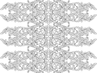 sketch vector illustration silhouette design baground decorative carving ornament floral decoration classic vintage ethnic