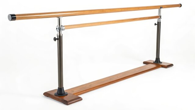 Wooden Parallel Bars on White Background