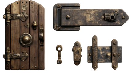 Steel door frame on transparent background