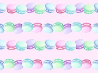 マカロンのシームレスパターン　C-3
