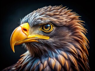 Fototapeta premium Majestic Eagle Head Close-Up: Powerful Bird of Prey Portrait Photography