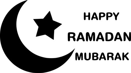 Obraz premium Stylish Black and White Ramadan Mubarak logo Design