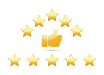 five stars yellow rating yellow gold