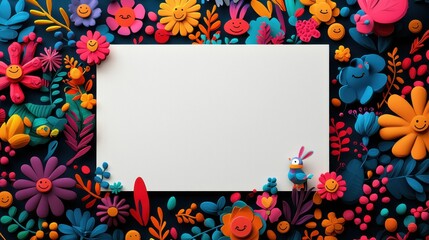 Vibrant Bouquet of Colorful Flowers on White Paper Creating a Fresh Look