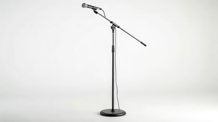 Microphone on Stand, Isolated on White