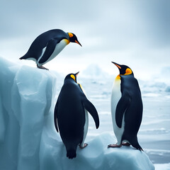 Obraz premium penguin on the ice