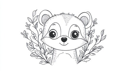 A cute cartoon character featuring a smiling animal with big eyes