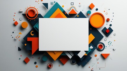 Obraz premium Dynamic Abstract Geometric Shapes with Blank Canvas for Creative Design