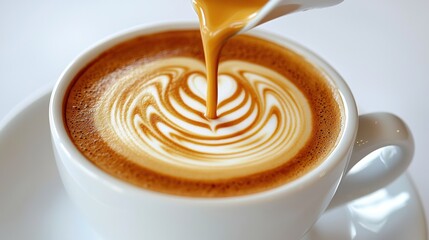 Latte Art Pouring, Cafe Setting