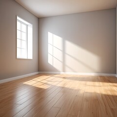 Empty Room with Sunlight Streaming Through Window