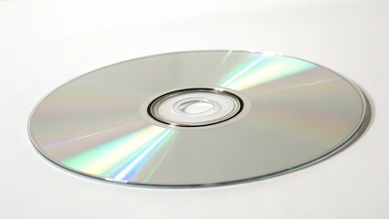 Compact Disc on White Background