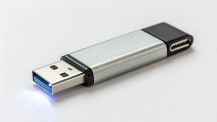 USB Flash Drive on White Background