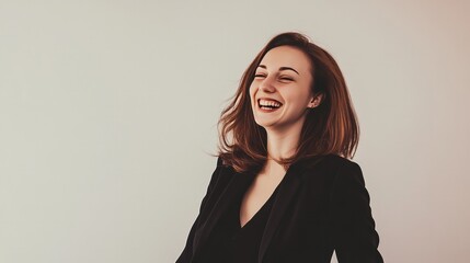 Fototapeta premium Smiling 35-year-old female office worker 