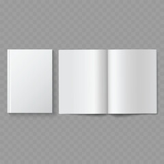 Obraz premium Blank Book Mockup with Open Pages Vector