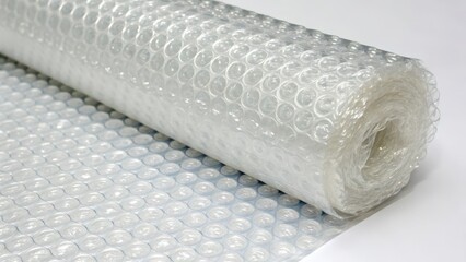 Bubble Wrap Roll on White Background