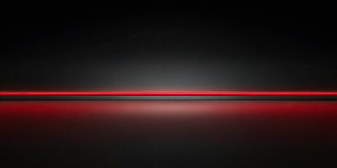 Red Line Abstract Background, Minimalist Black Red Design, Horizontal Stripe, Simple Geometric Wallpaper, Deep Depth of Field Photography