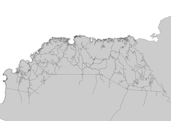 vector map of highways and buildings in the hanover region of the country of Jamaica