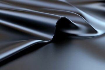 Naklejka premium Dark Gray Fabric Texture Smooth Waves Elegant Background