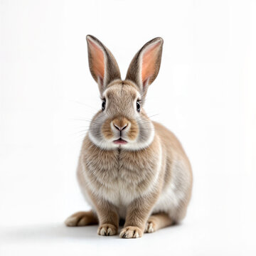 Adorable White Rabbit on White