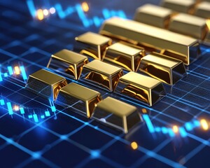 Fototapeta premium A graph illustrating inflation hedging using gold as an investment.