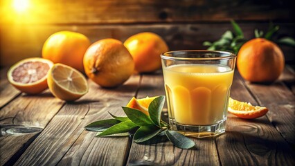 Fototapeta premium Vintage Citrus Burst: Retro Orange & Lemon Juice Photography