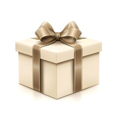 Fototapeta premium Gift box with a shiny ribbon and elegant design, ideal for presenting holiday or birthday gifts, isolated on white background