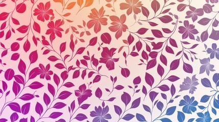 Vibrant Floral Background with Lush Green Leaves Creating a Cheerful Mood