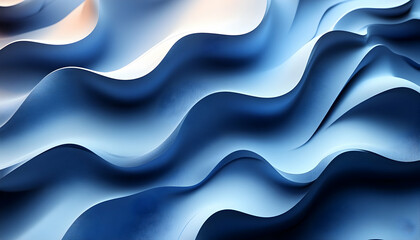 Fototapeta premium Abstract blue wavy shapes