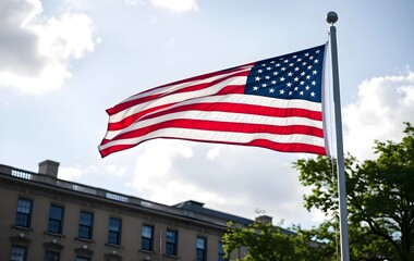 Fototapeta premium USA America Flag Patriot Independence Day National Country