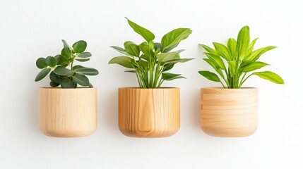 Obraz premium Handcrafted Minimalist Wall Planters with Green Plants