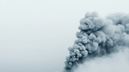 Naklejka premium A train travelling on tracks surrounded by an enigmatic poisonous fog creating an atmosphere of mystery and intrigue