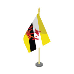 Brunei flagpole table vector design