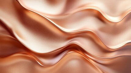 Obraz premium Soft flowing fabric waves in a beautiful copper bronze color
