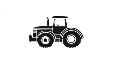 Obraz premium Silhouetted Tractor Side View