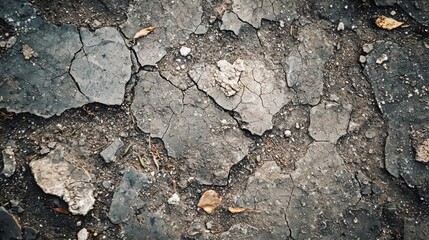 Fototapeta premium Detailed Macro View of Tiny Fragments of Dust and Cracked Ground