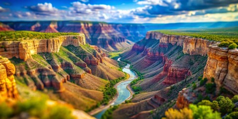 Miniature Sycamore Canyon Arizona Landscape, Scenic Vista from Sycamore Point, Tilt-Shift Photography