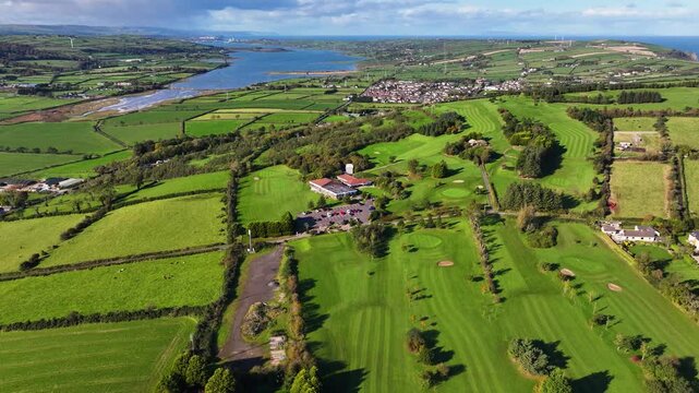 Aerial Video of Whitehead Golf Club County Antrim Northern Ireland 21-02-25 